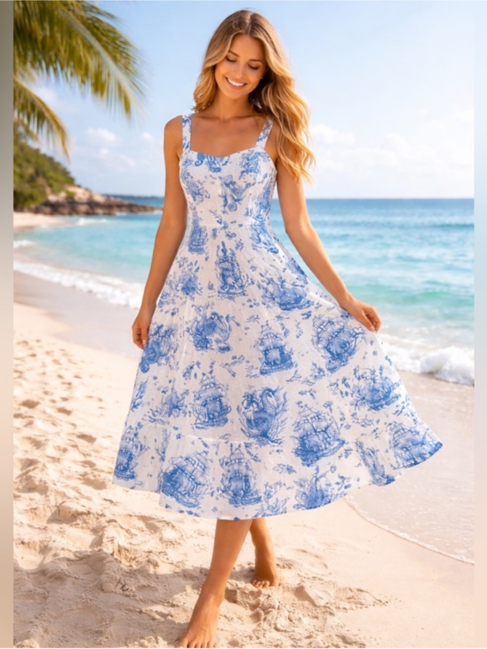 Aves Les Filles Mermaid Midi Sundress - Sleeveles Summer Dress
